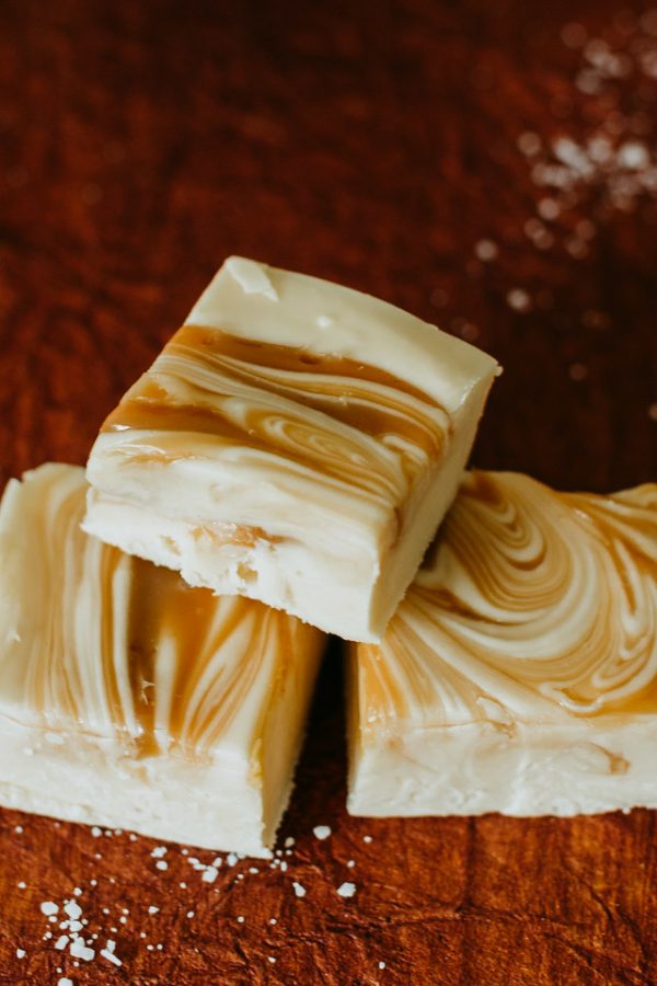 Bourbon Sea Salt Caramel flavored fudge