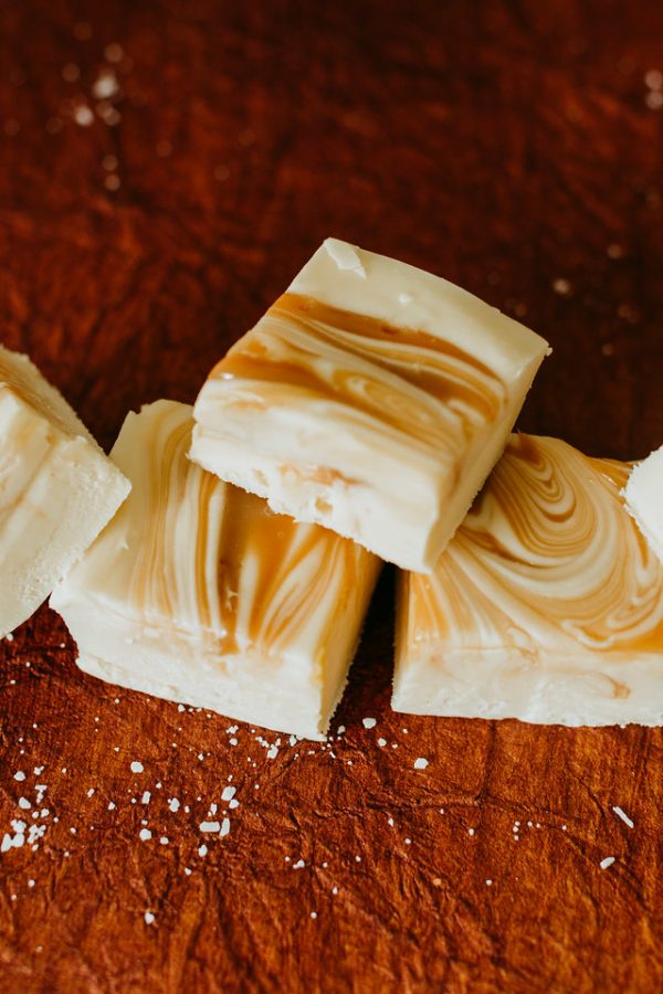 Bourbon Sea Salt Caramel flavored fudge