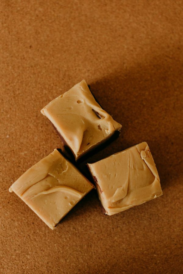 chocolate peanut butter fudge from the top down