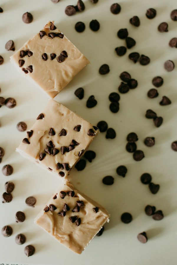 cookie dough fudge with chocolate chips added