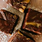 Dark Chocolate Sea Salt Caramel fudge slices