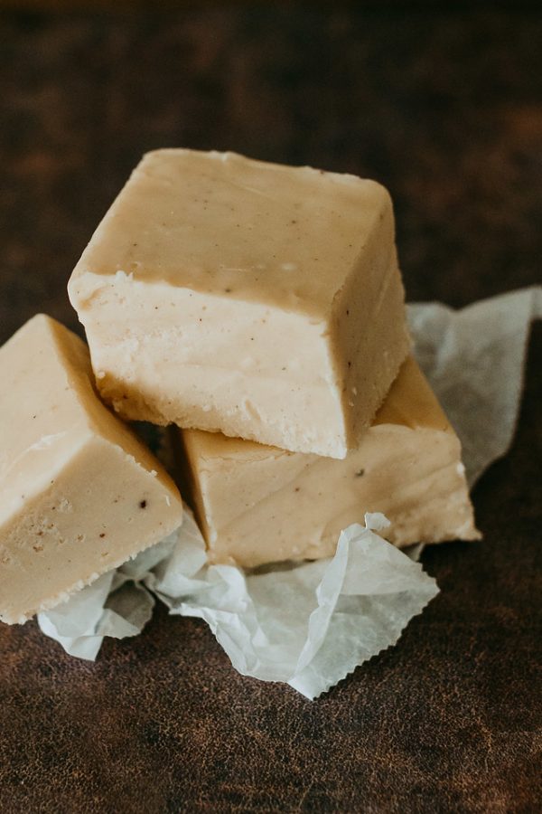 egg nog flavored fudge to celebrate winter