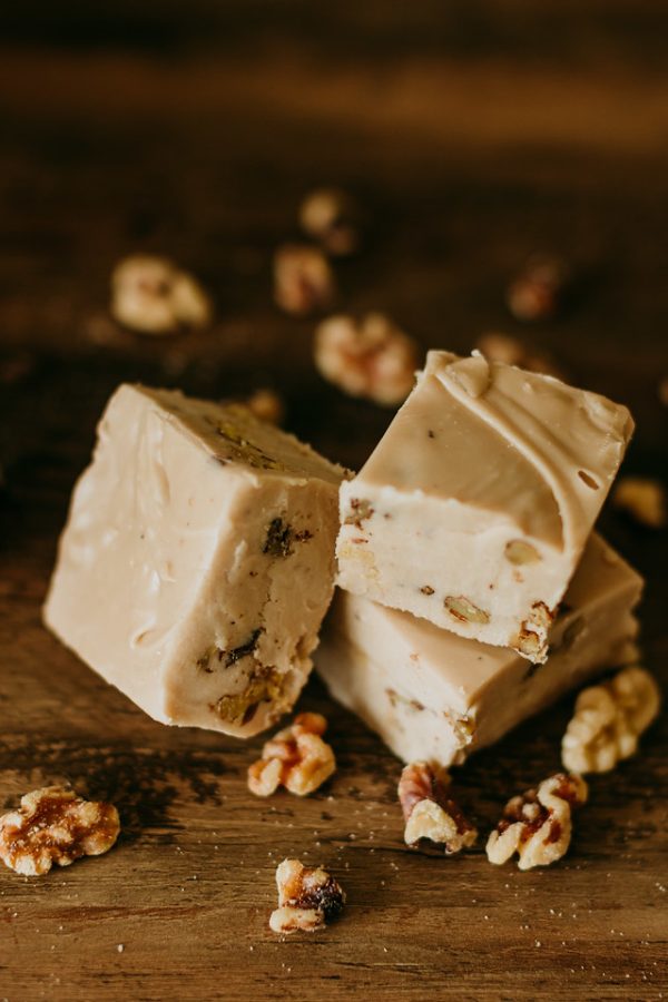 maple walnut flavor with maple soaked walnuts scattered around