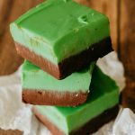 stack of mint chocolate fudge