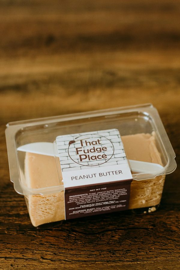 clam of peanut butter fudge on a table