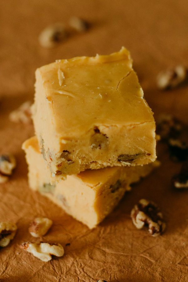 a couple pumpkin walnut fudge squares