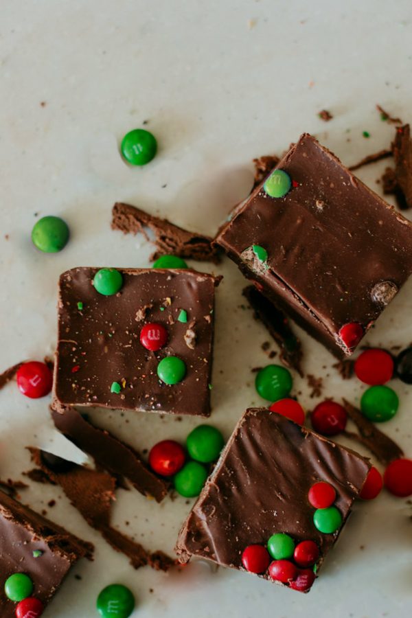 chocolate holiday mm, christmas chocolate mm fudge